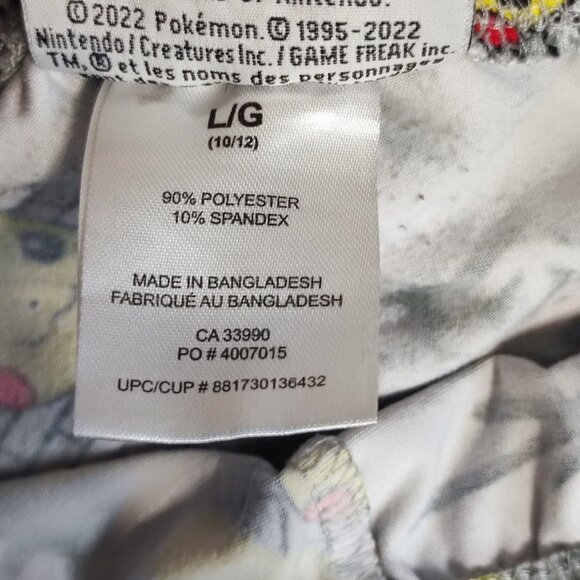 Pokemon Pikachu sleepwear pyjama boys size L black & grey with graphic - Picture 8 of 13